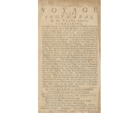 BULKELEY (JOHN) AND JOHN CUMMINSA Voyage to the South Seas, in the Years 1740-1. Containing a Faithful Narrative of the Loss 