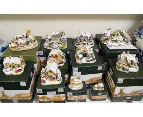 Eleven Lilliput Lane Christmas groups, including Christmas Eve, L2651, all boxed (11)   Condition report  Report by NGDecorat