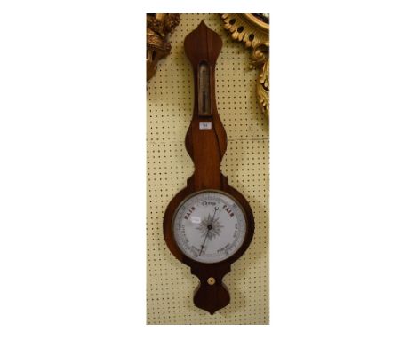 A rosewood barometer and thermometer, 101.5 cm high