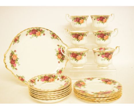 A Royal Albert Old Country Roses part tea service, a glass decanter and stopper, other ceramics, glass and metalwares (4 boxe