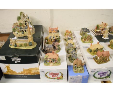 Thirty three Lilliput Lane groups, including Where Peaceful Water Flows, L2614, and Christmas Cake, L2397, all boxed (33)   C