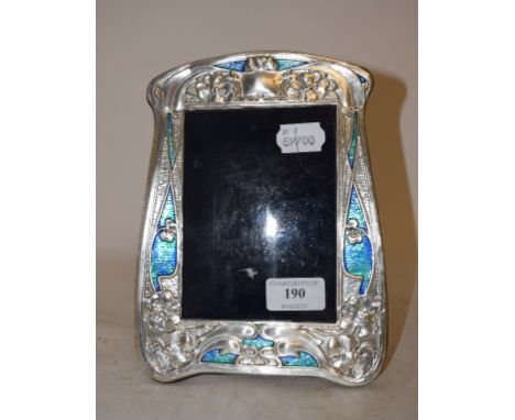 A silver Art Nouveau style photograph frame, 16 cm wide Condition report Modern