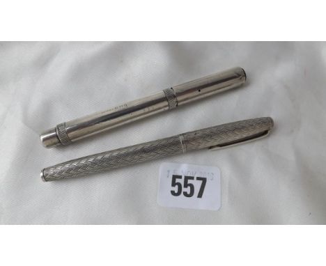 A Biro with engine turned sides apparently unmarked,  also another        