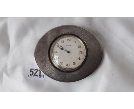 Art Deco 8 day mantle clock with engine turned mount  4” high Lon 1927 by PM ltd.      