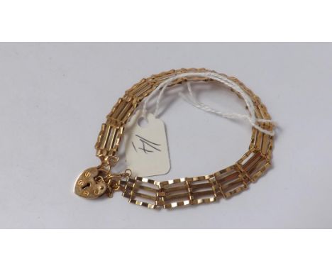 9ct four bar gate bracelet 5.4g      