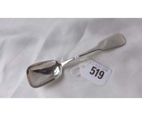 William IV fiddle pattern long handle caddy spoon Lon  1837 by WE 20g.       