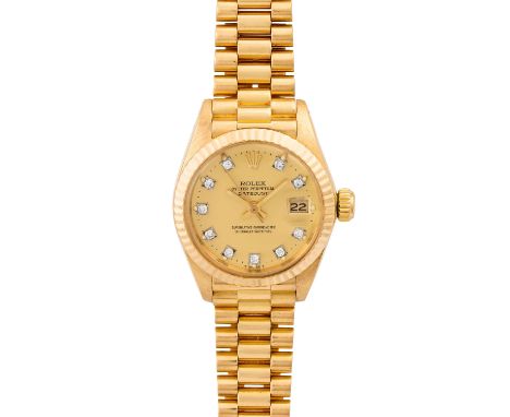 ROLEX Vintage Lady Datejust, Ref. 6917. Damenuhr. Ca. 1970/1980er Jahre. Gold 18K, Zifferblatt mit 10 Diamanten. Automatic-We