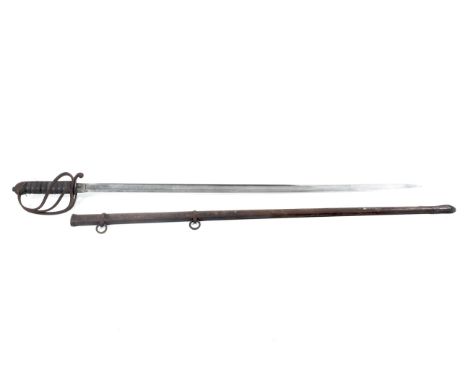 A Victorian 1821 Pattern Royal Artillery officer's sword. By Hobson & Sons, with a three bar hilt and etched blade, within a 