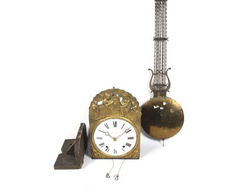 A French provincial weight driven wall clock. 'Comtoise' 8 day mechanism, striking to a bell. 'Hamard, a Martigne-fer-Chaud'.