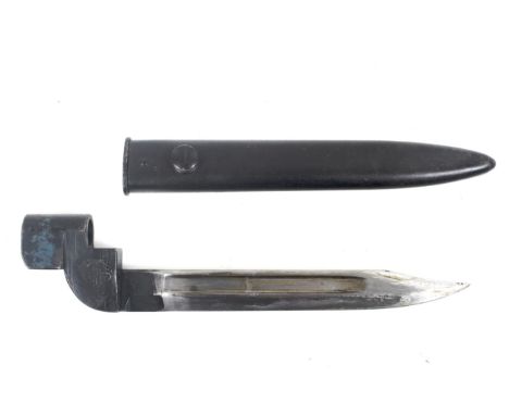 British No 9 knife bayonet with scabbard. Marked 3175 and B5. Total length 27.3cm