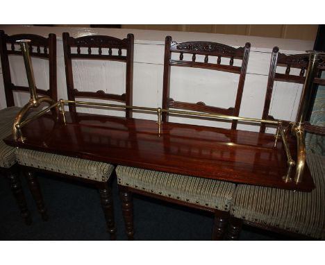 A mahogany ship's bar shelf, with brass gallery and uprights, 120cm