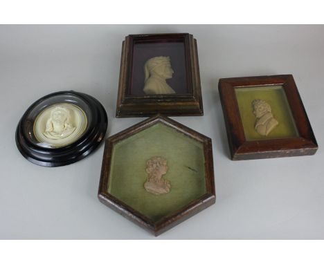 An 18th century wax portrait of a woman marked Mrs Arth Stewart BDin 1798, signed Taff & B, together with a wax portrait of a