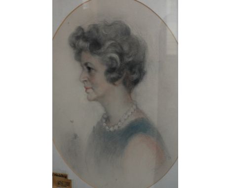 S Pawlikowska, portrait of a lady in profile, pastel, signed and dated '68, 48.5cm by 38cm