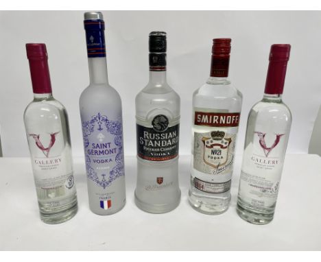 Three Vodkas: Smirnoff Recipe N0 21 - 1ltr, Russian Standard - 1ltr, Saint Germont Reserve - 700ml and Two Gallery Marshmallo