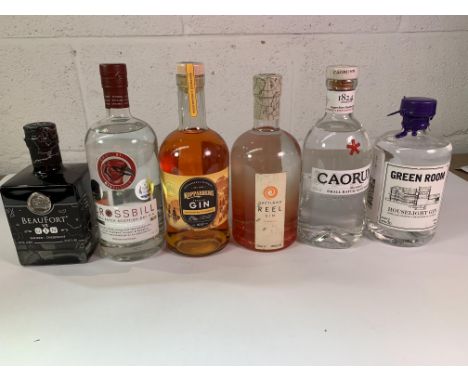 Crossbill Small Batch Scottish Dry Gin 700ml, Caorunn Small Batch Scottish Gin 700ml, Shetland Reel Simmer Gin 700ml (Slightl