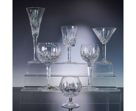 This six-piece ensemble includes a champagne flute, white wine glass, red wine glass, martini glass, cordial glass and brandy