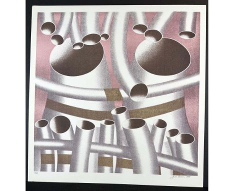 Silkscreen titled Pipes. Signed lower right numbered 5/200. Year 1976 Sight size 26.5" x 25.5"Condition: