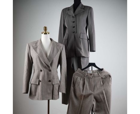 This lot includes two finely tailored vintage women's suits made in Italy, one by Valentino Boutique and the other by Oliver.