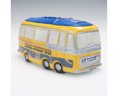 This collector's edition cookie jar is crafted in the form of the iconic Magical Mystery Tour Bus, as featured in the Beatles