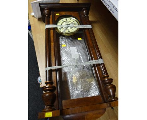 A large mahogany cased vintage Vienna wall clock (distressed)