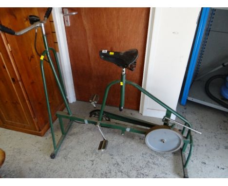 A vintage tubular metal exercise bike