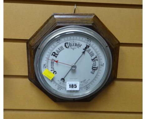 An octagonal oak barometer