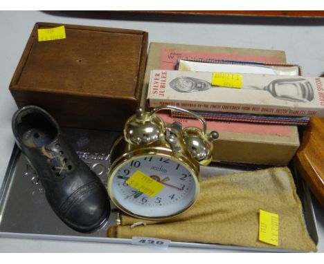 A parcel of collectables including small boxed chess set, playing cards, souvenir medal etc