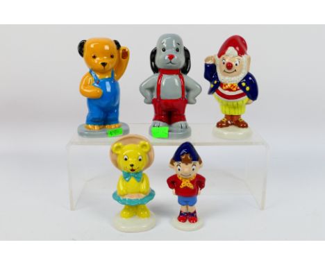 Wade - Five ceramic figures comprising Camtraks Sooty and Sweep and three limited editions of Noddy, Big Ears and Tessie Bear