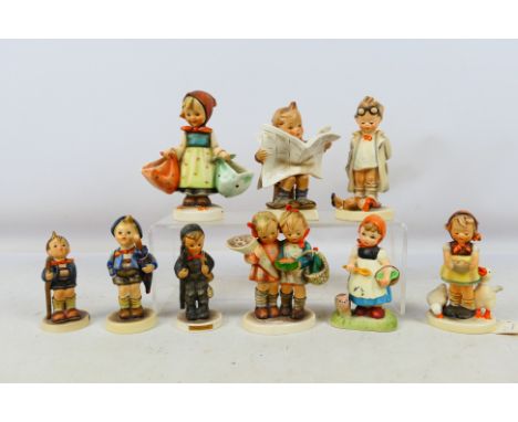 Goebel - A collection of Hummel figures / groups, largest approximately 14 cm (h). [W]