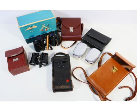 Lot to include a vintage Kodak camera, Carl Zeiss Jenoptem binoculars in original box and other. [W]