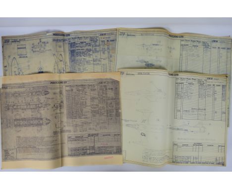 Meccano - Dinky Toys - A collection of four Meccano factory facsimile drawings. The drawings approximately A3 in size relate 