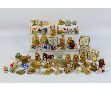 A collection of small figures to include Wade Whimsies and similar, EBL Noddy figures, Wade Bear Ambitions and other, part bo