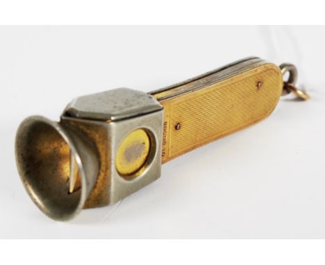 Vintage 9 carat gold handled cigar cutter gold handle marked NJ/375. Tests as 9 carat. (Length 7cm approx).