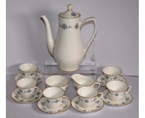 Royal Worcester 15 piece coffee service Blue Medallion pattern,