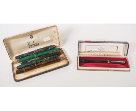 Six various vintage fountain pens to include Swan, Conway, and Sphinx