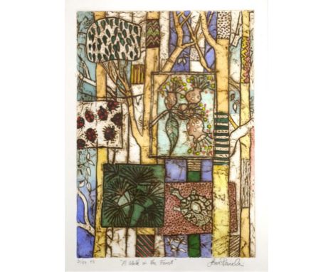 Australian School. "A walk in the forest" lithograph, limited edition 31/99, signed in pencil below image. ( 33cm x 23cm appr