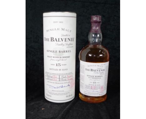 Bottle Balvenie single barrel malt scotch whisky Bottling Date 31st July 1998,1 litre bottle, aged 15 years, in original tube