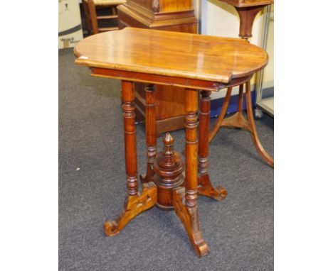 Vintage occasional table with bird cage pedestal case, 64cm height, 57cm length approx