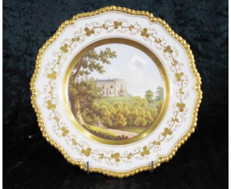 Victorian Flight Barr &amp; Barr hand painted plate hand painted decoration to face of the residence of ' Thomas Richard Salw
