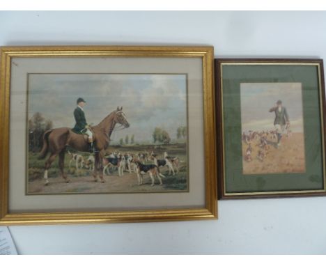 A collection of colour hunting prints of huntsmen and hounds both fox and beagling including the Clifton Foot beagles (12) in