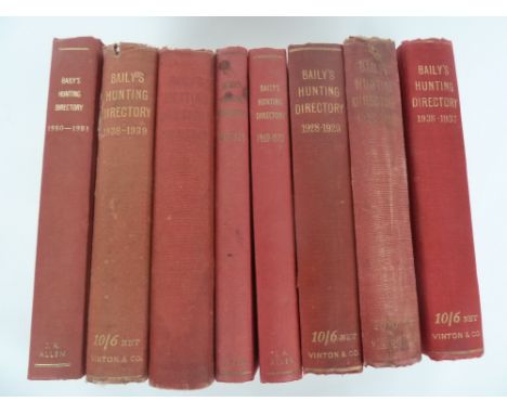 Baily's Hunting Directory - 1928-1929, 1935-1936, 1936-1937, 1938-1939, 1939-1949, 1967-1968, 1969-1970, 1980-1981 (8)