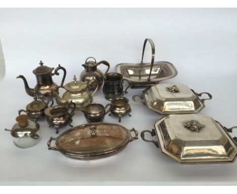 A quantity of silver plated items namely W.A.S Benson, Hammersmith, Viners, F.B Rogers including tea and coffee pots, condime