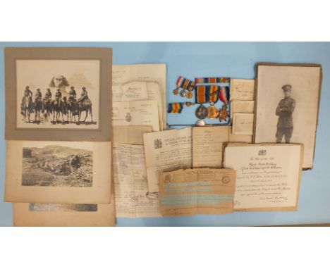 A WWI trio awarded to Temp. 2nd Lt/Captain (local) Sydney Williams RFA: Victory Medal with oak leaf, British War Medal and 19