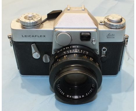 A Leicaflex camera no.1169268 with Summicron-R 1:2 50mm lens no.2224743 and Elmarit-R 1:2.8 135mm lens no.2155165, with acces