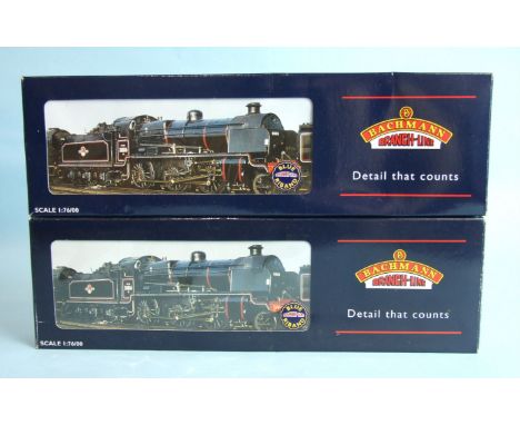 Bachmann OO gauge, locomotives N Class 1821 Southern green locomotive and tender and an N Class 31843 BR lined black 4MT chim