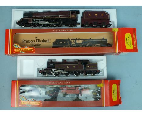 Hornby 00 gauge R832 LMS 4-6-2 Princess class locomotive and tender, "Princess Elizabeth" no.6201, and R.055 LMS 2-6-4 class 