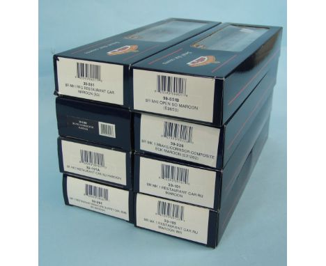 Bachmann OO gauge, eight BR maroon coaches, all boxed, (8).