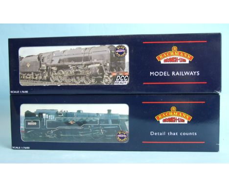Bachmann OO gauge, locomotives Standard Class 4MT Tank 80061 BR E/emblem and a 9F 2-10-0 standard 92192 D/chimney BR L/C Blac