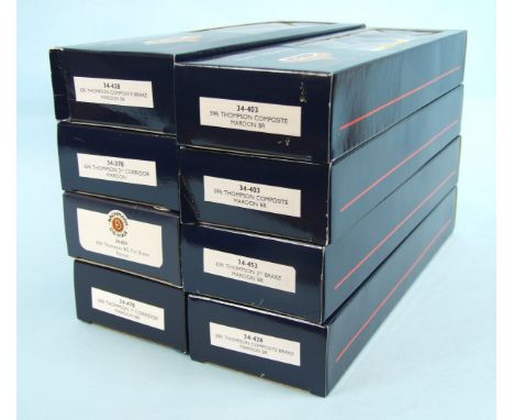 Bachmann OO gauge, eight BR maroon 63ft Thompson coaches, all boxed, (8).