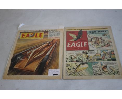 EAGLE COMIC No. 1, 14 April 1950 together with No. 44, 3 November 1962 which has cover featuring Sir Henry Segrave and the Go